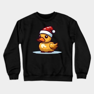 Christmas Duck in Santa hat Crewneck Sweatshirt